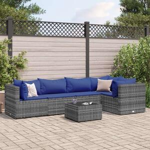Vidaxl Polyrattan Kerti Ülőgarnitúra - 6 részes, Szürke