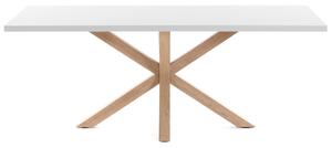 Fehér étkezőasztal Kave Home Argo 160 x 100 cm természetes fém talppal