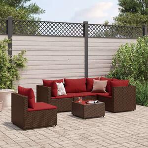 VidaXL Polyrattan Kerti Ülőgarnitúra - 6 részes - Barna