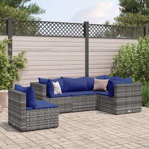 VidaXL Polyrattan Kerti Ülőgarnitúra - 5 részes - Szürke