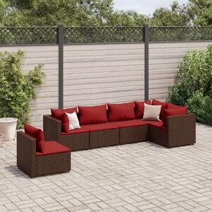 VidaXL Polyrattan Kerti Ülőgarnitúra - 6 Részes - Barna