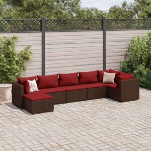 VidaXL Polyrattan Kerti Ülőgarnitúra - 7 részes, Barna