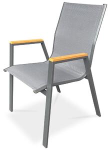 Autronic kerti szék, fém, textil, szürke, AZC-S1050 GREY