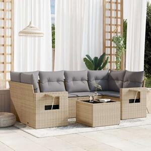 VidaXL Polyrattan Kerti Ülőgarnitúra - 7 részes - Bézs
