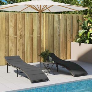 VidaXL Polyrattan Napozóágy - 2 db - Szürke