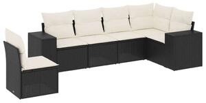 VidaXL Polyrattan Kerti Ülőgarnitúra - 6 részes - Fekete