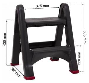 Fekete fellépő, magasság 63 cm - Curver
