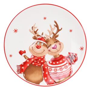 Rednose karácsonyi rénszarvas sütis tányér 17cm