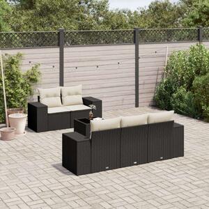 VidaXL Polyrattan Kerti Ülőgarnitúra - 6 részes - Fekete