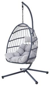 Autronic Függőszék, fém, polirattan, szürke, AZ-V1269GREY