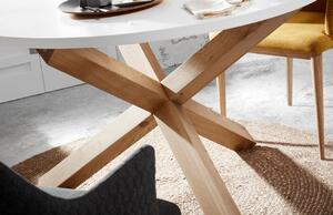 Fehérre lakkozott kerek étkezőasztal Kave Home Lotus 135 cm