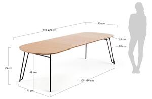 Tölgy összecsukható étkezőasztal Kave Home Novac 140-220 x 90 cm