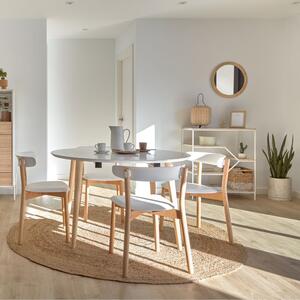 Fehérre lakkozott összecsukható étkezőasztal Kave Home Oqui 120/200 x 120 cm