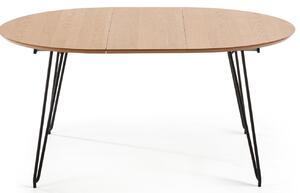 Tölgy összecsukható étkezőasztal Kave Home Novac 120-200 x 120 cm