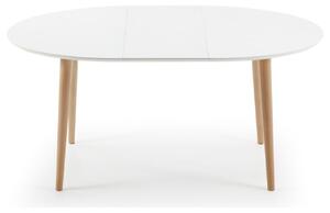 Fehérre lakkozott összecsukható étkezőasztal Kave Home Oqui 120/200 x 90 cm