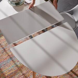 Fehérre lakkozott összecsukható étkezőasztal Kave Home Oqui 140/220 x 90 cm