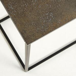 Antracitszürke kerámia fésülködőasztal Kave Home Rewena fém talppal 110 x 30 cm
