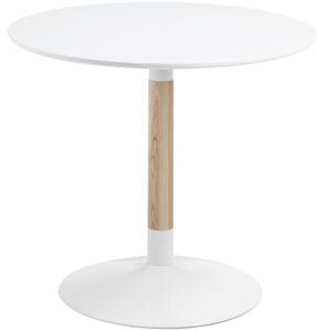 Fehérre lakkozott bisztróasztal Kave Home Trick 90 cm kőris alappal