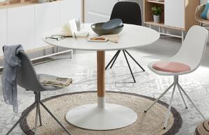 Fehérre lakkozott bisztróasztal Kave Home Trick 90 cm kőris alappal