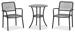 Autronic Kerti garnitúra 1+2, fém, polirattan,szürke , AZ-L1103 GREY