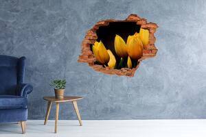 3d-s lyuk vizuális effektusok matrica Sárga tulipánok