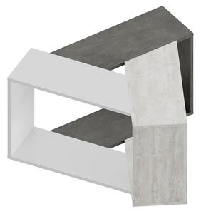 Dohányzóasztal, fehér, retró szürke és fehér - TRIANGLE D´OR