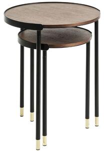 Két diófa asztalos készlet Kave Home Anabel 38/50 cm