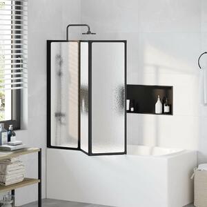 VidaXL Zuhanyfal Fekete 120 x 2 x 117 cm Alumínium és PP