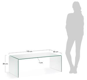Üveg dohányzóasztal Kave Home Burano 110 x 50 cm