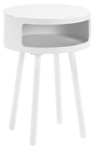 Fehérre lakkozott oldalasztal Kave Home Kagyló 40 cm