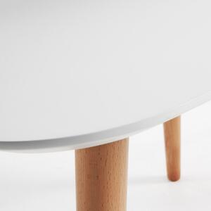 Két fehér lakkozott asztali készlet Kave Home Kirb 75 x 43 / 116 x 66 cm