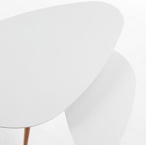 Két fehér lakkozott asztali készlet Kave Home Kirb 75 x 43 / 116 x 66 cm