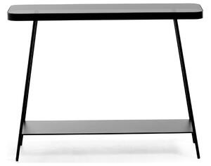 Fekete fém fésülködőasztal Kave Home Duilia 110 x 85 cm üveglappal