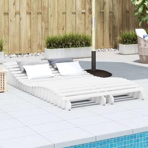 VidaXL Fehér Fenyőfa Napozóágy - 2 db - 205x60x31.5cm