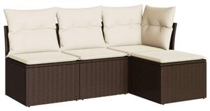 VidaXL Polyrattan Kerti Ülőgarnitúra - 4 részes - Barna
