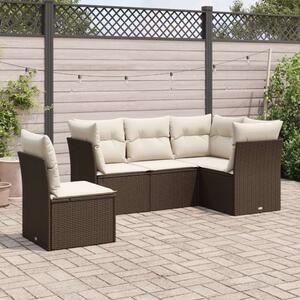 VidaXL Polyrattan Kerti Ülőgarnitúra - 5 részes - Barna
