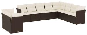 VidaXL Polyrattan Kerti Ülőgarnitúra - 10 részes - Barna