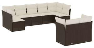 VidaXL Polyrattan Kerti Ülőgarnitúra - Barna - 9 részes