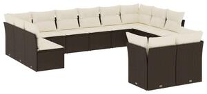 VidaXL Polyrattan Kerti Ülőgarnitúra - 12 részes - Barna