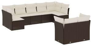VidaXL Polyrattan Kerti Ülőgarnitúra - Barna - 9 részes