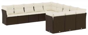 VidaXL Polyrattan Kerti Ülőgarnitúra - 11 részes - Barna