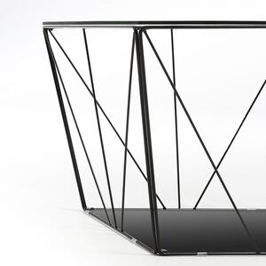 Fekete fém dohányzóasztal Kave Home Tilo 60 x 60 cm üveglappal