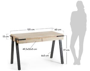 Akác íróasztal Kave Home Vékony 125 x 60 cm