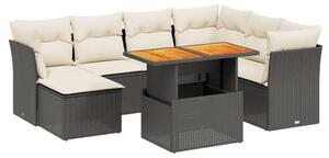 VidaXL Polyrattan Kerti Ülőgarnitúra - 8 részes - Fekete