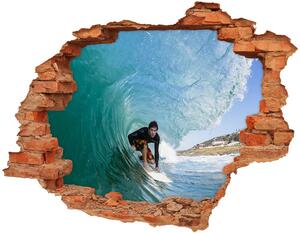 Fali matrica lyuk a falban Surfer a hullám