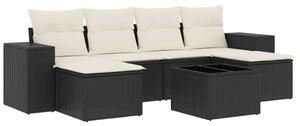 VidaXL Polyrattan Kerti Ülőgarnitúra - 7 részes - Fekete