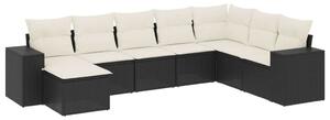 VidaXL Polyrattan Kerti Ülőgarnitúra - 8 részes - Fekete