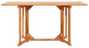 VidaXL tömör tíkfa lehajtható lapú kerti asztal 150 x 90 x 75 cm