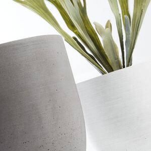 Két barna-fehér beton virágcserep készlet Kave Home Lula 16/22 cm