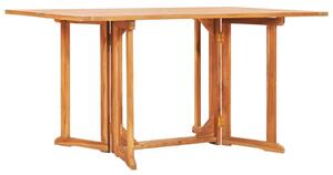 VidaXL tömör tíkfa lehajtható lapú kerti asztal 150 x 90 x 75 cm